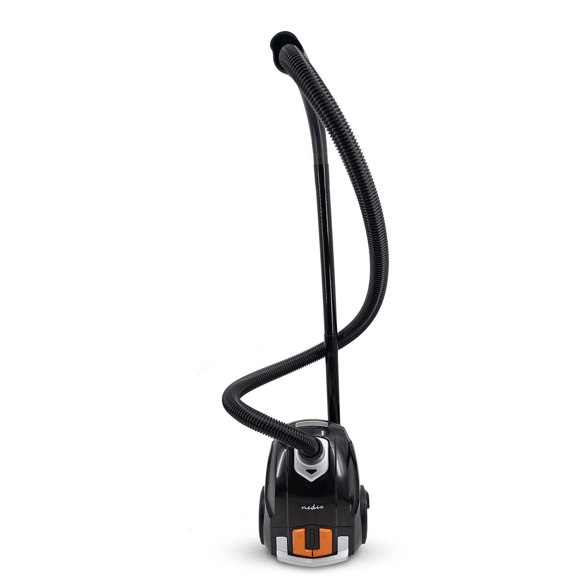 Nedis Vacuum Cleaner | With Bag | 700 W | Dust capacity: 2.0 l | Combi Brush | Action radius: 7.50 m | Hepa 12 | Black / Orange