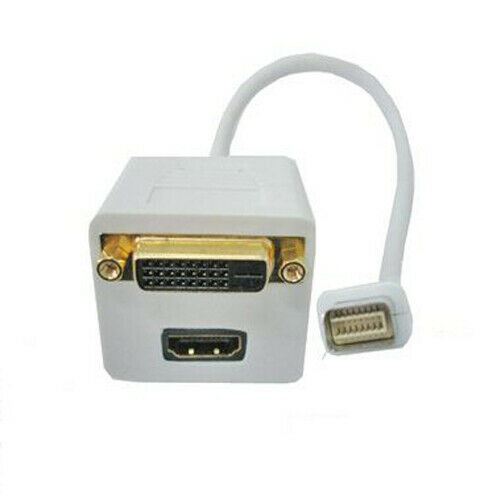 Ex-Pro Premium Apple Mini DVI to HDMI female & DVI-D female Splitter (Split/convert your Mini DVI signal to DVI-D & HDMI) [Mini DVI to HDMI & DVI-D]
