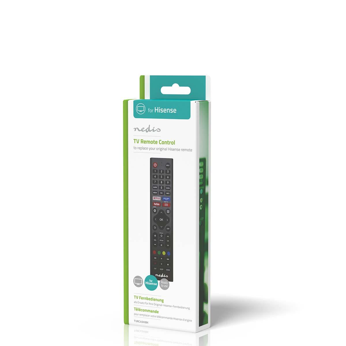 Nedis Replacement Infrared Remote Control for Hi-Sense TVs Amazon Prime / Netflix Button / Youtube Button