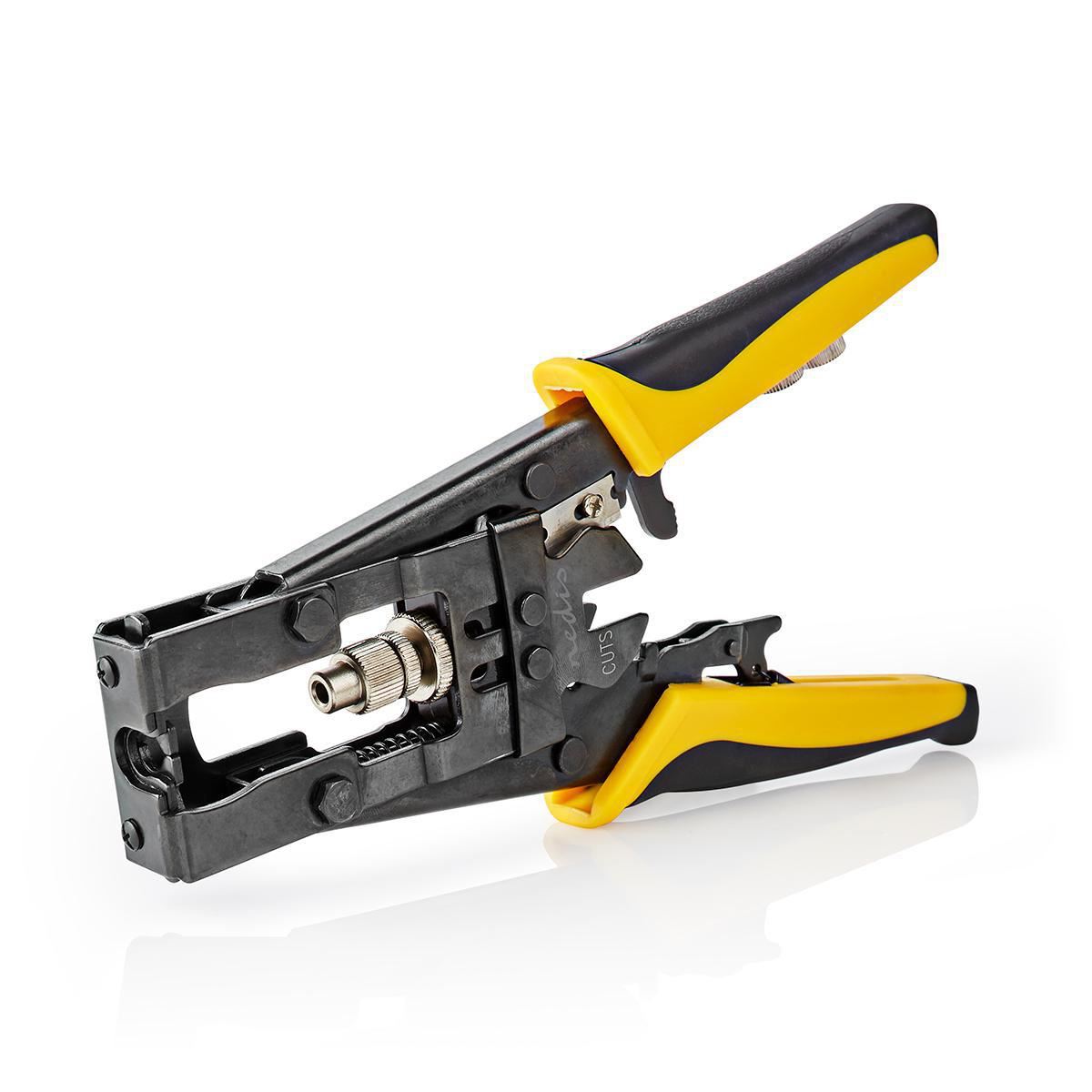 Nedis Antenna Cable Installation Tool | Crimp Plier Tool | Black / Yellow | ABS / Steel