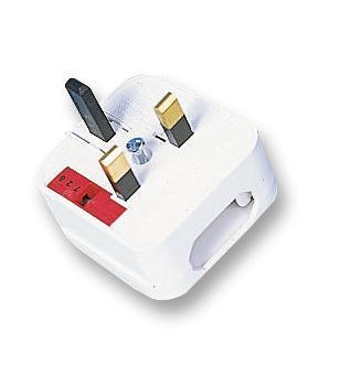 European 2 Pin EU Cable to UK Mains Plug Converter Adapter ECP Clamp-On 5A - White