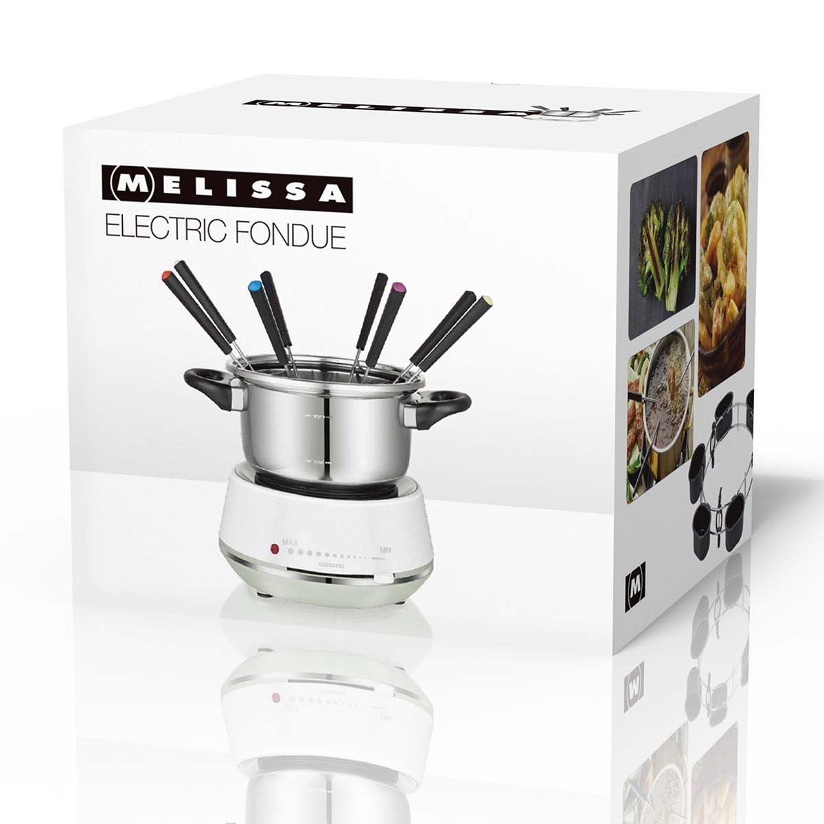 MELISSA 2L Electric Fondue Set with 8 Forks and Adjustable Temperature