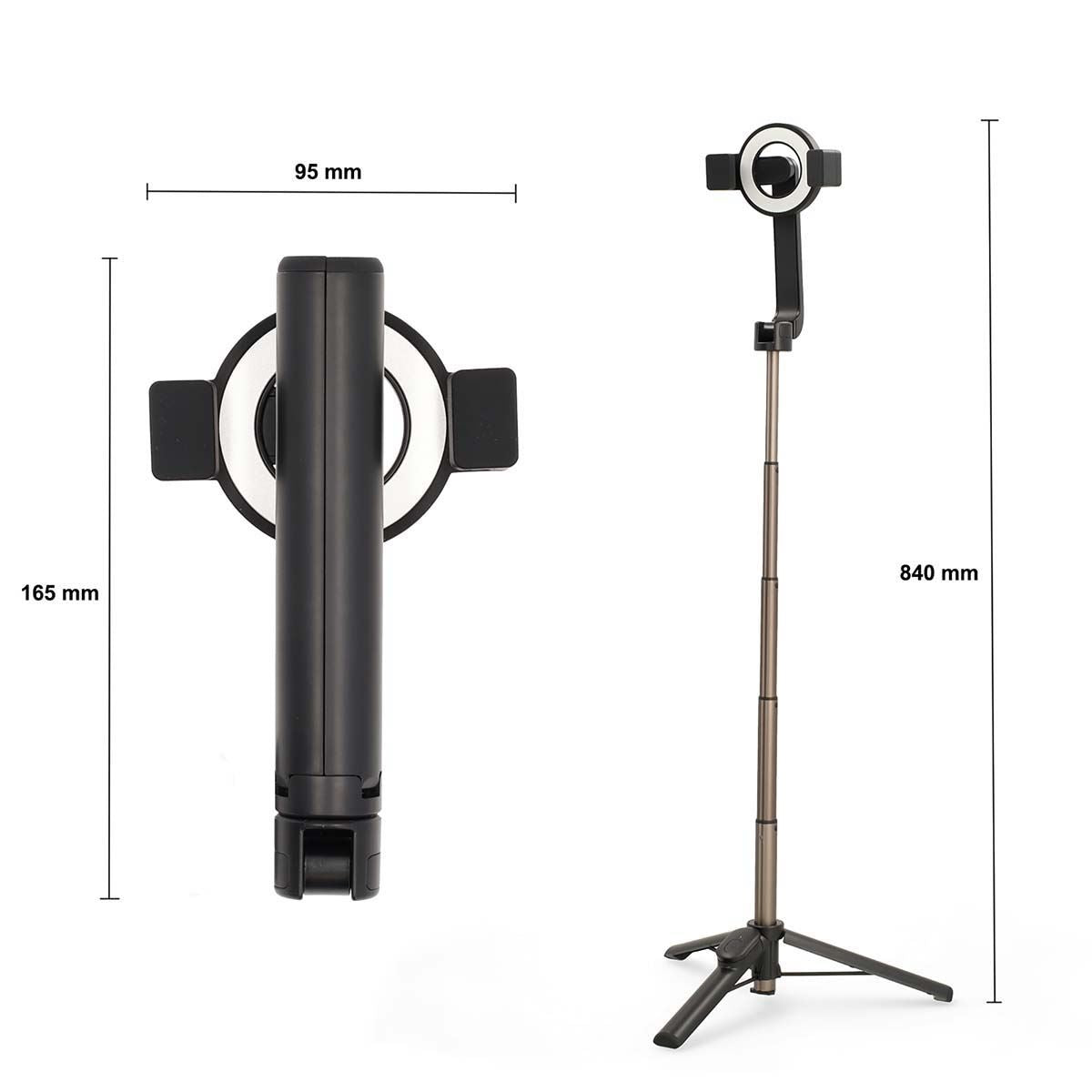 Nedis Bluetooth® Selfie Stick | Bluetooth® version: 5.0 | Maximum screen size: 7 " | Folded lenght: 17 cm | Unfolded length: 61 cm | Maximum weight capacity: 1000 g | Battery Powered