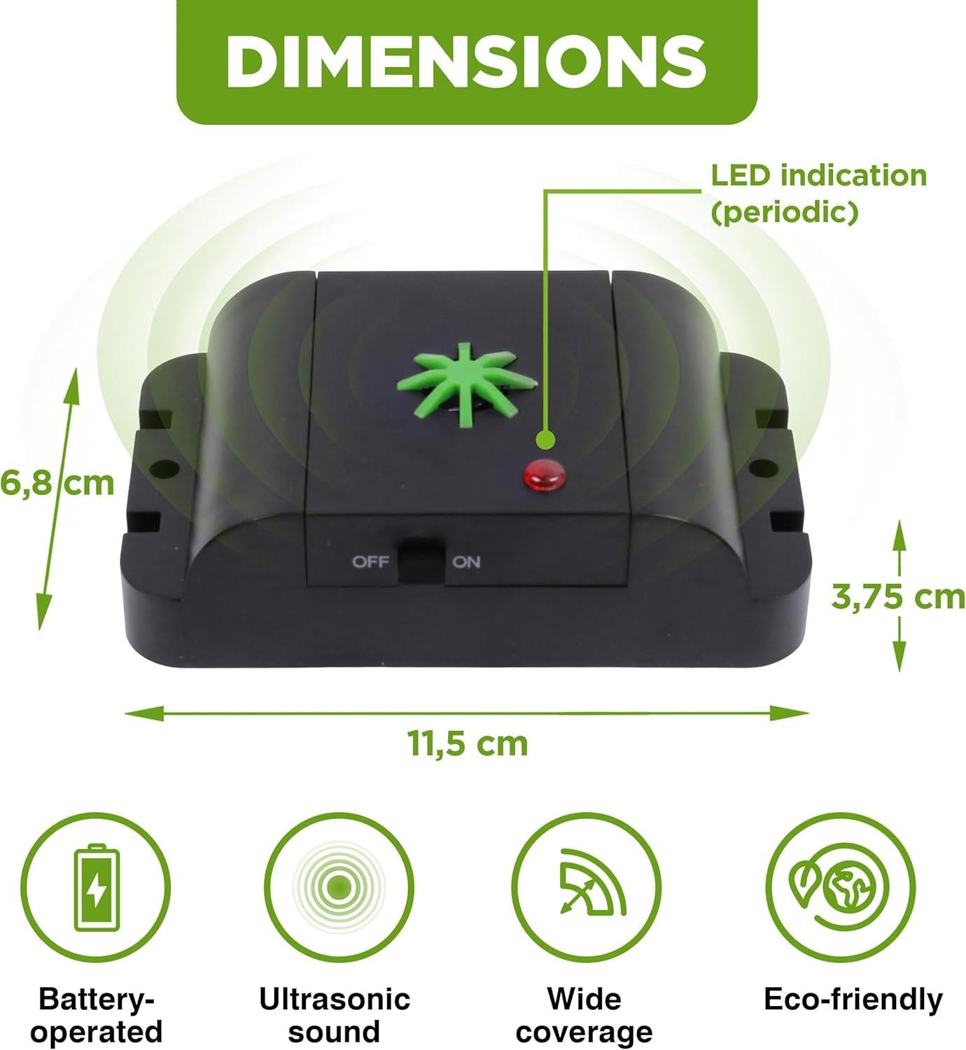 Isotronic Battery Powered Dog and Cat Repellent | 18 - 32 kHz | Outdoor