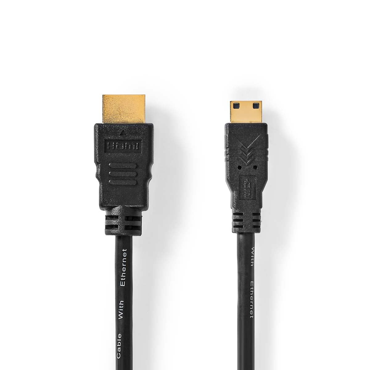 Nedis High Speed HDMI™ Cable with Ethernet | HDMI™ Connector | HDMI™ Mini Connector | 4K@30Hz | 10.2 Gbps | 3.00 m | Round | PVC | Black