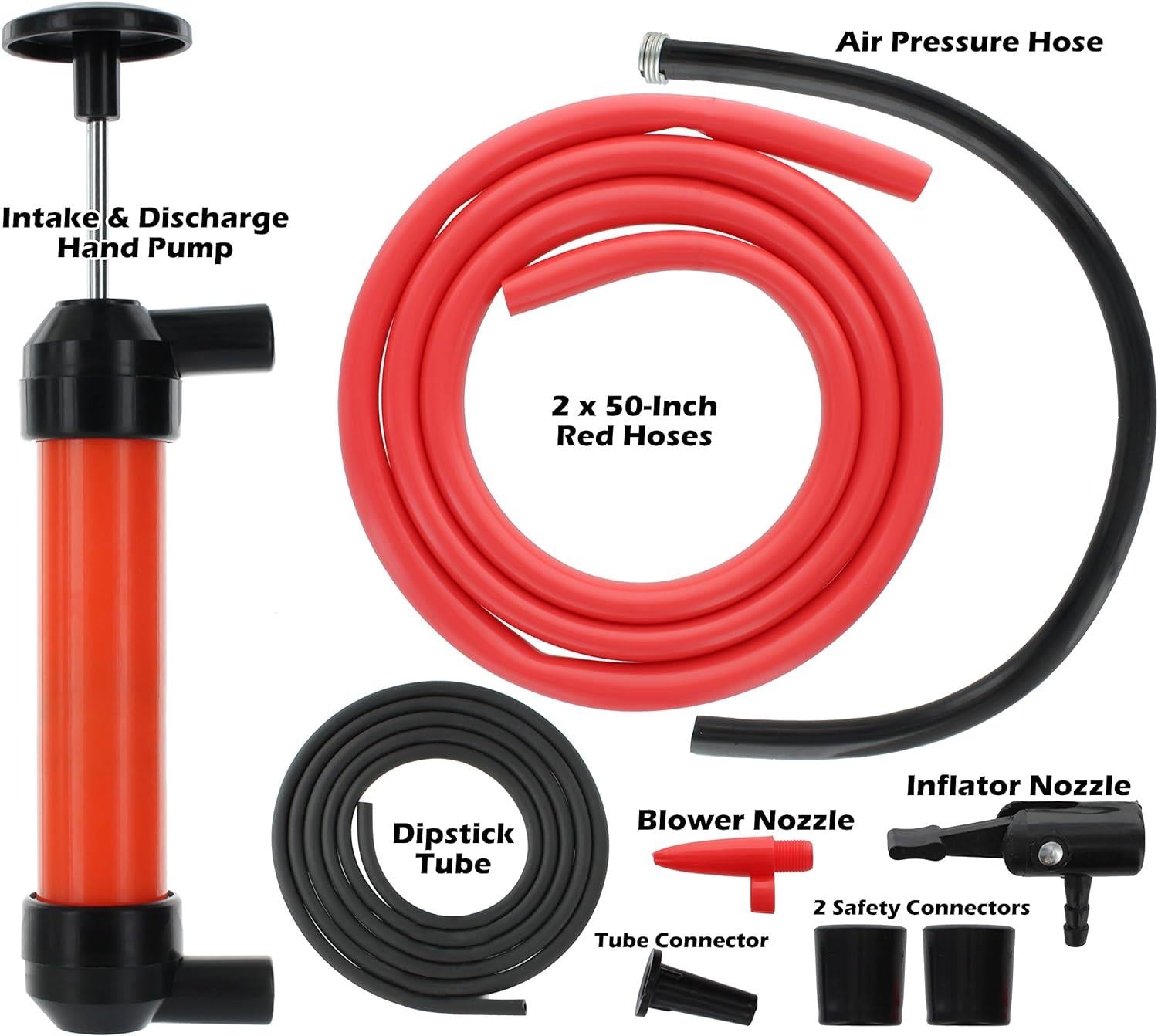 Hand Transfer Siphon Syphon & Air Pump Fuel Oil Water Liquid Fluid Extractor Kit