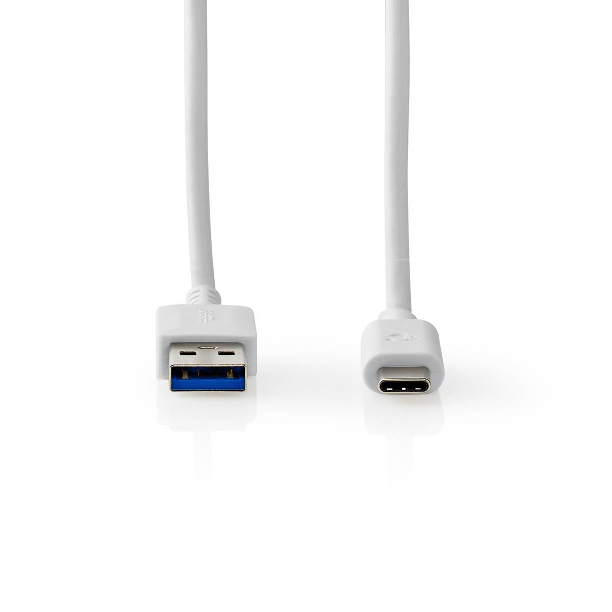Nedis USB Cable | USB 3.2 Gen 1 | USB-A Male | USB-C™ Male | 60 W | 5 Gbps | Nickel Plated | 2.00 m | Round | PVC | White | Box