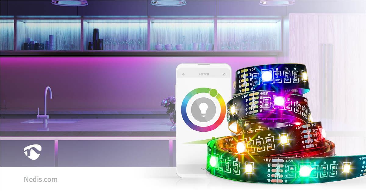 Nedis SmartLife LED Strip | RGB / Warm White | SMD | 2.00 m | IP20 | 2700 K | 380 lm | Android™ / IOS