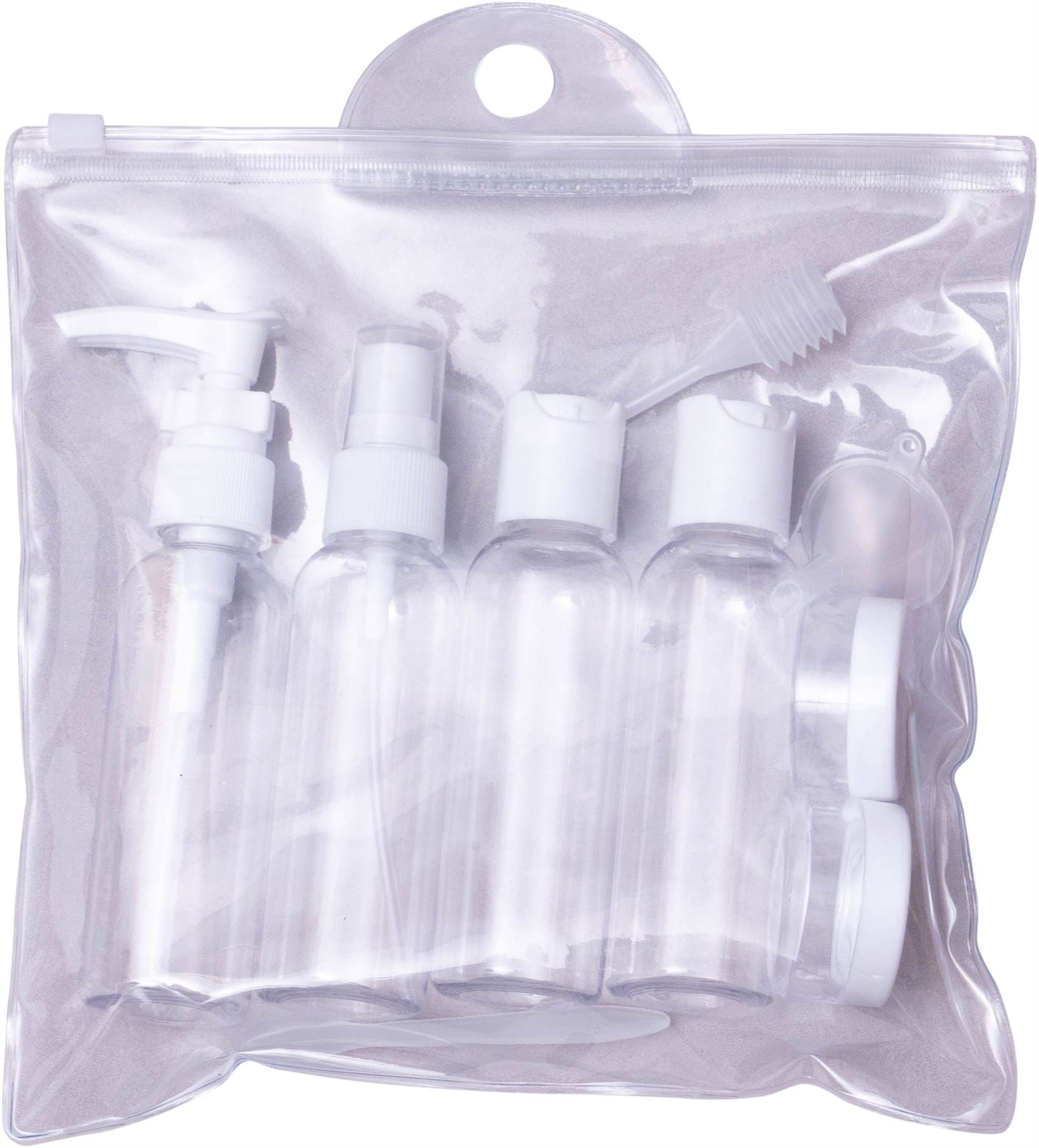 9 Piece Air Security Approved Travel Bottle Set / Bottle / Spray / Pump / Jars