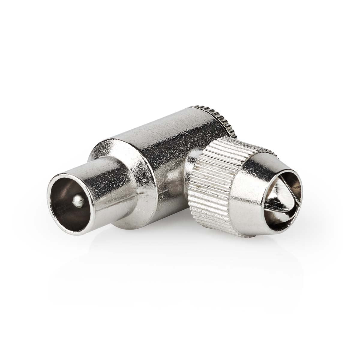 Nedis IEC (Coax) Connector | Angled 90° | Male | Nickel Plated | 75 Ohm | Screw | Cable input diameter: 7.0 mm | Metal | Silver | 2 pcs | Box