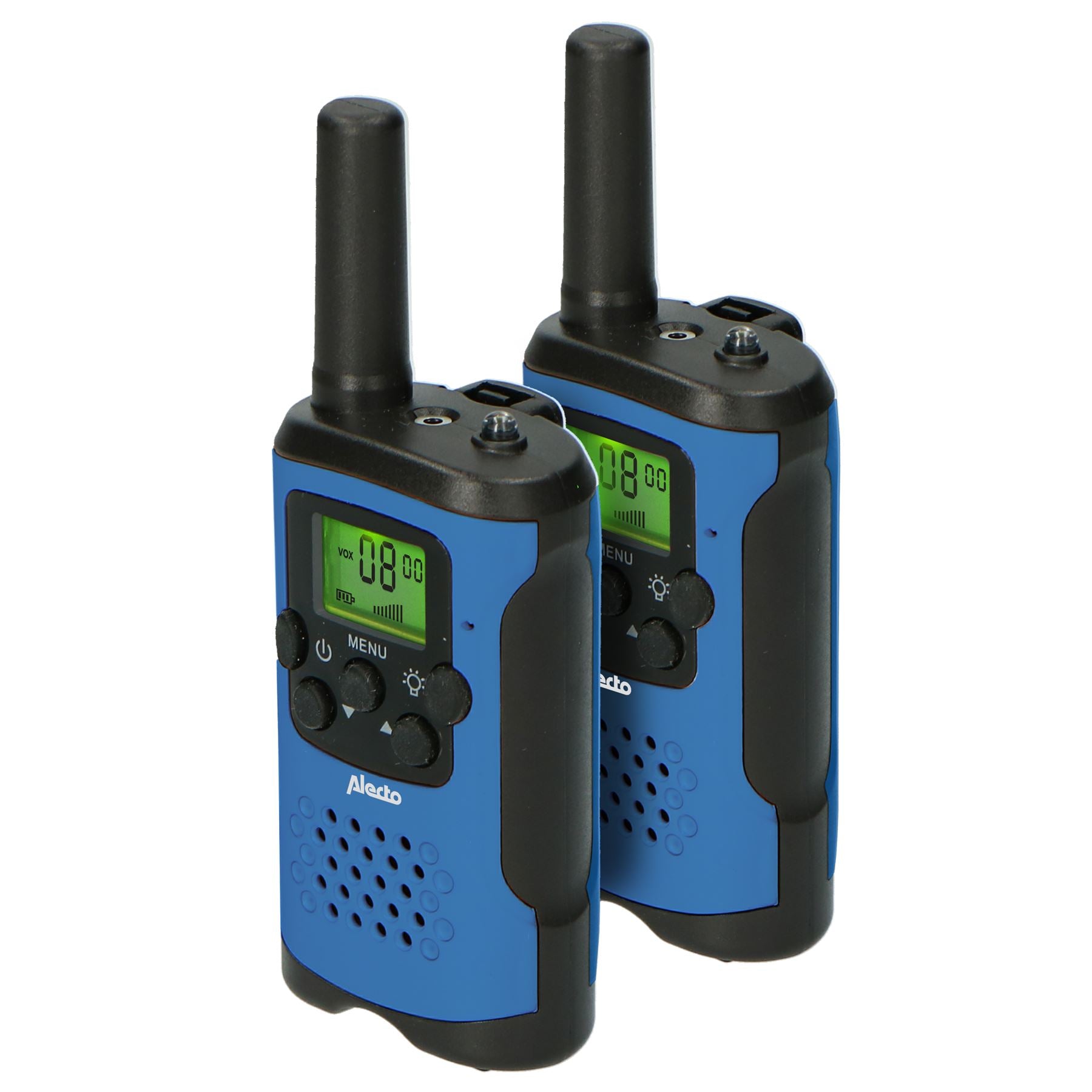 Alecto Walkie-Talkie Childrens Set | 2 Handsets | Up to 7 km | LCD | Frequency channels: 8 | VOX | up to 3 Hours | Black / Blue