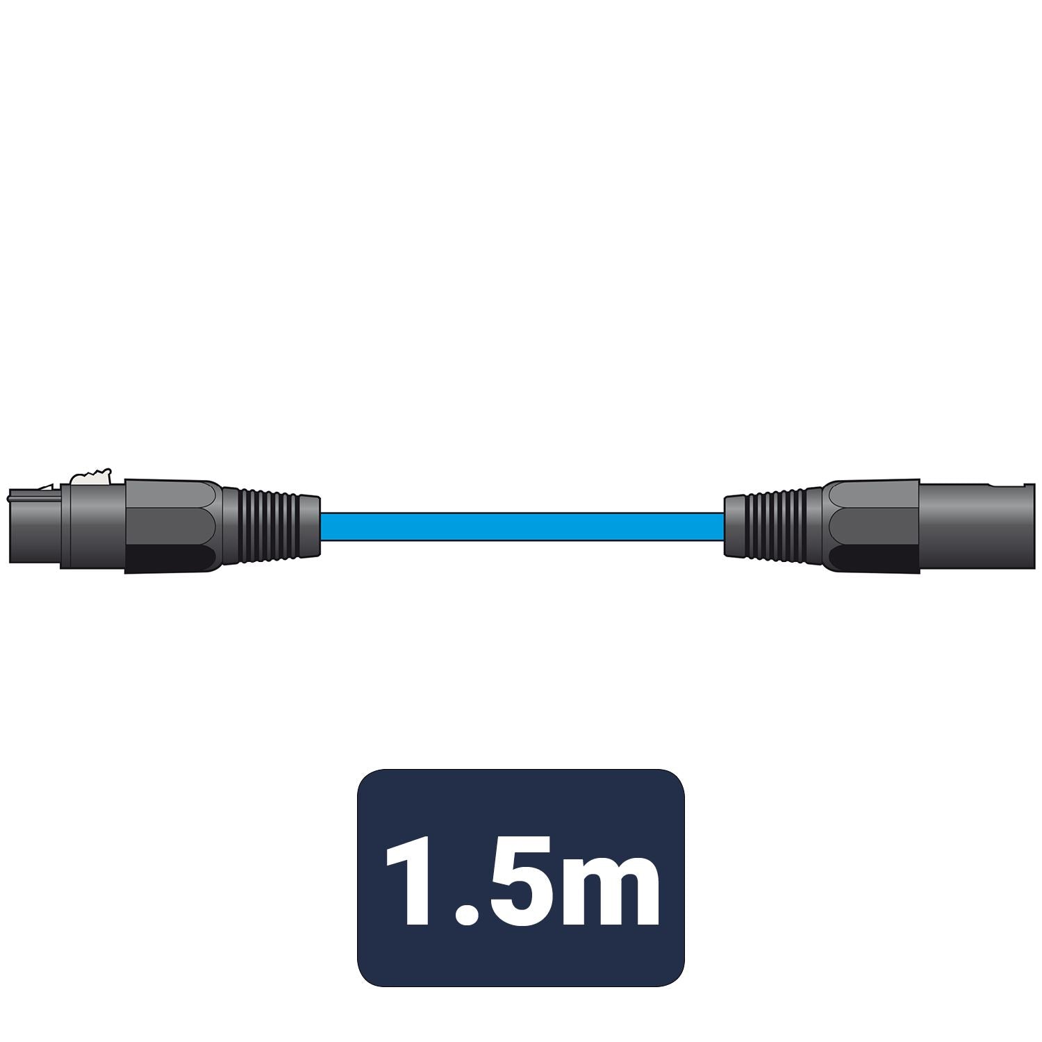 Citronic 1.5m Classic Microphone Leads XLR Female - XLR Male - Blue