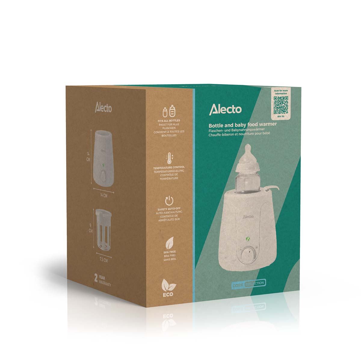 Alecto ECO Bottle Safe Warmer with Temperature Adjustment - White