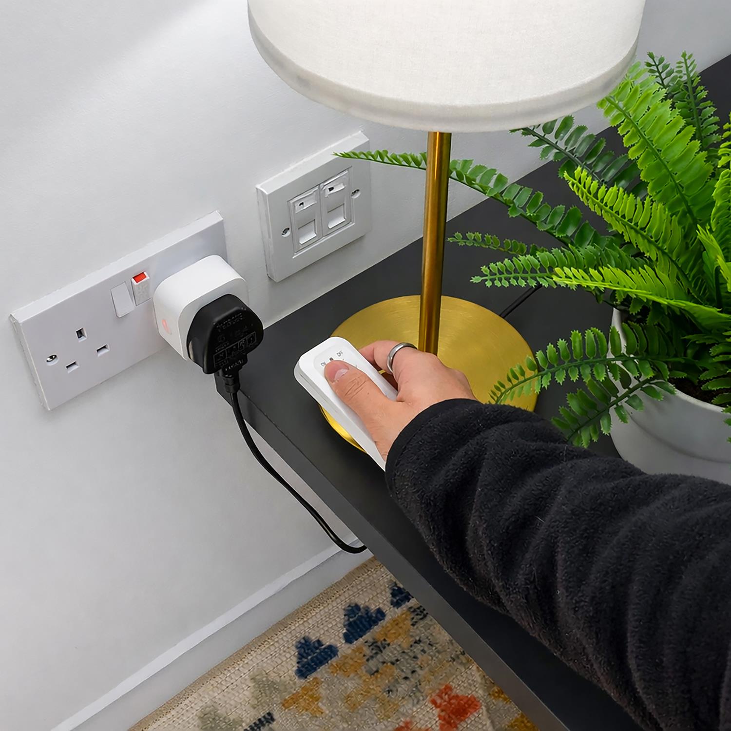 3 Wireless Remote Control Socket Set - Programmable 13A Remote Plug Adapter, 30m Range, 3120W, Self-Learning Socket