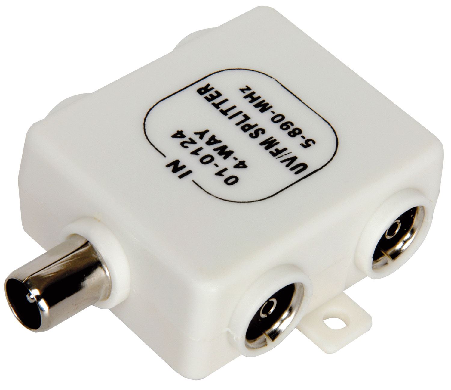 Mercury 4-Way Signal Splitter for TV & Radio Simply Split you TV Signal and provide up to 4 UHF, VHF, and FM Signals, Television & Radio Aerial Splitter
