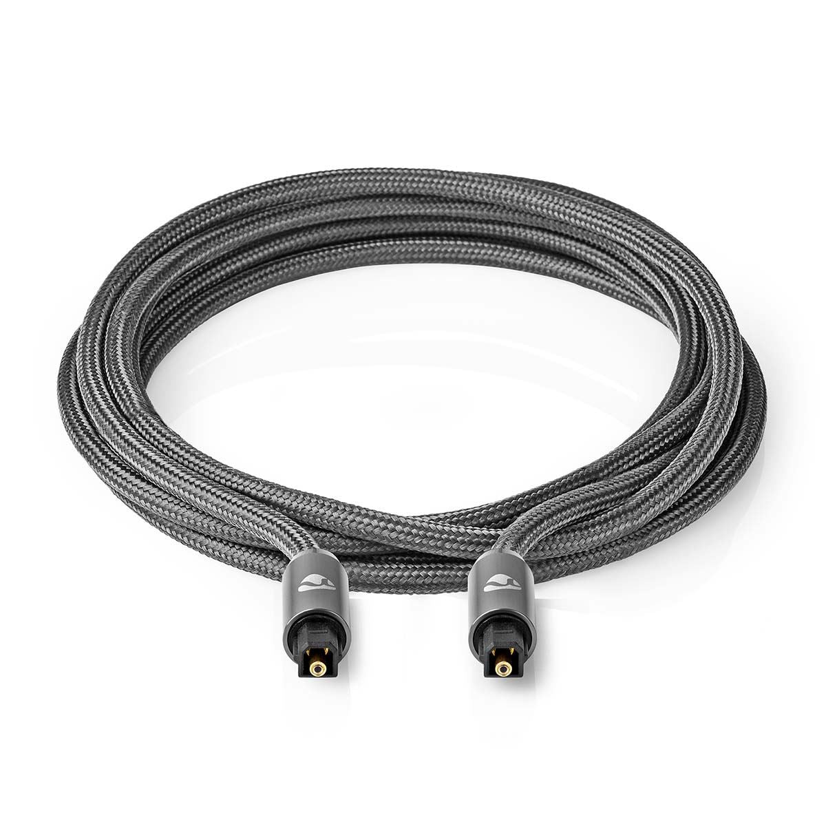 Nedis Optical Audio Cable | TosLink Male | TosLink Male | 5.00 m | Round | Braided | Gun Metal Grey | Cover Window Box