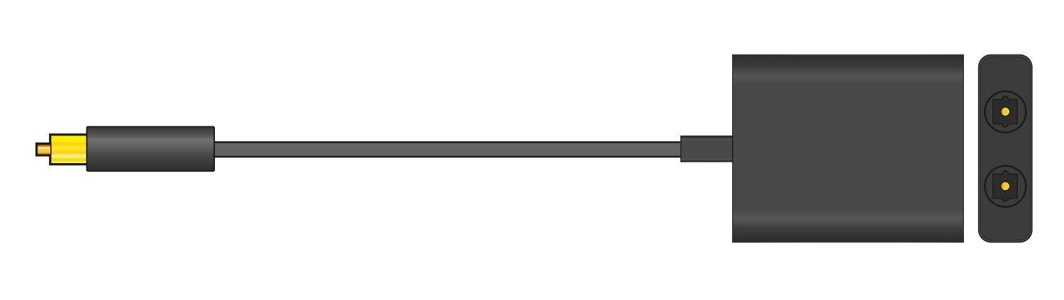 Av:link Toslink Splitter 1 in 2 Out Optical Audio Splitter Cable Digital Optical Cable