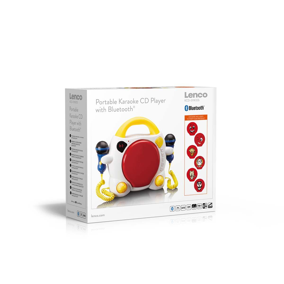 Lenco Kids Fun Singalone Portable Karaoke Machine with Built-in Bluetooth Speaker with CD Player | with 2 Microphones