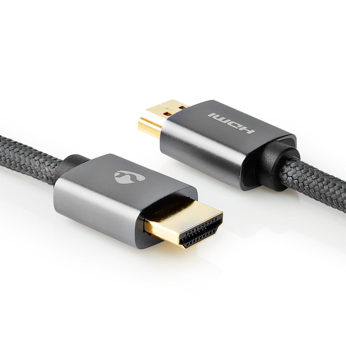 Nedis High Speed HDMI™ Cable with Ethernet | HDMI™ Connector | HDMI™ Connector | 4K@60Hz | ARC | 18 Gbps | 10.0 m | Round | Cotton | Gun Metal Grey | Cover Window Box