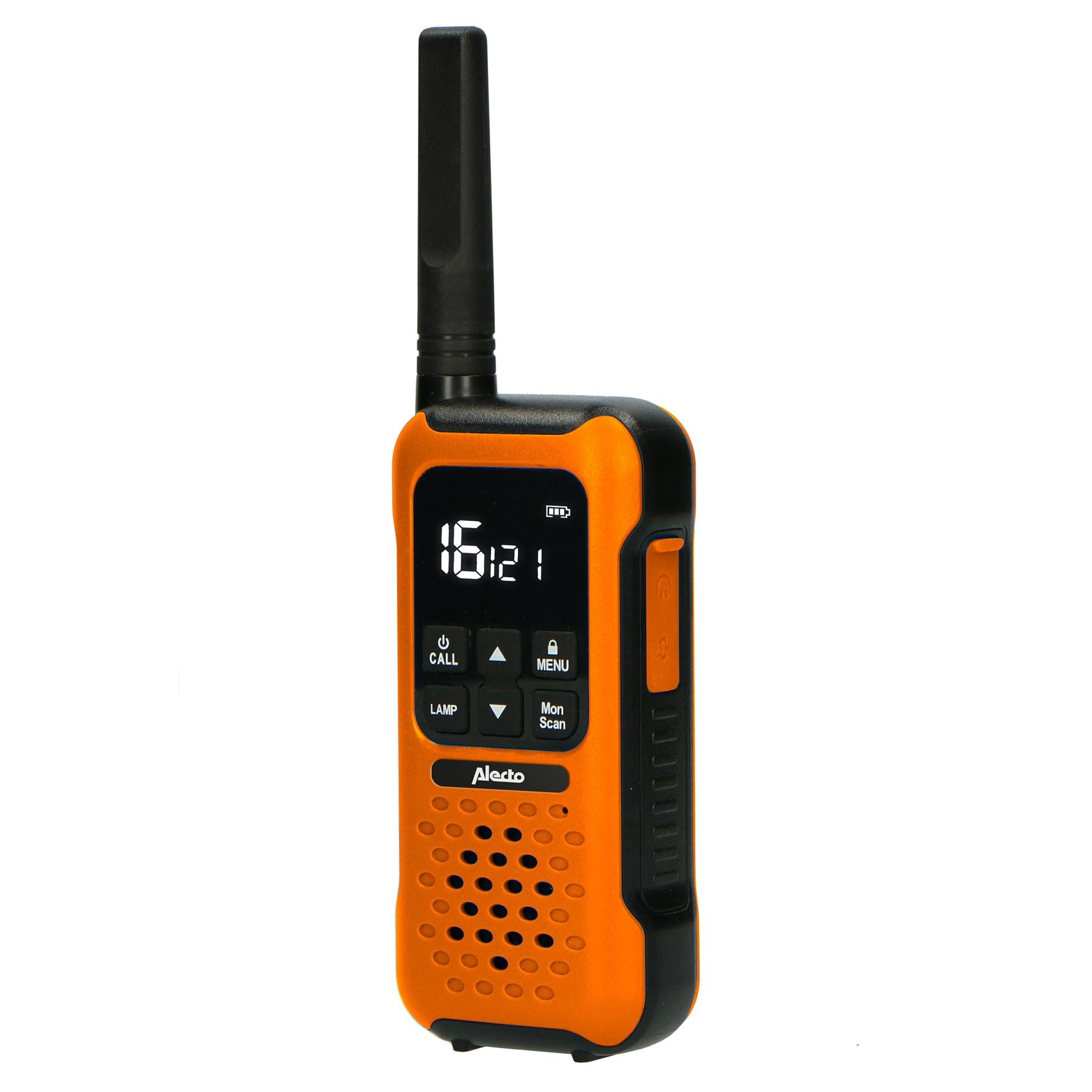 Alecto Walkie-Talkie Set | 2 Handsets | Up to 10 km | Frequency channels: 16 | PTT / VOX | 110 h standby| Charging base included | Headphone output | Orange | FR300OE