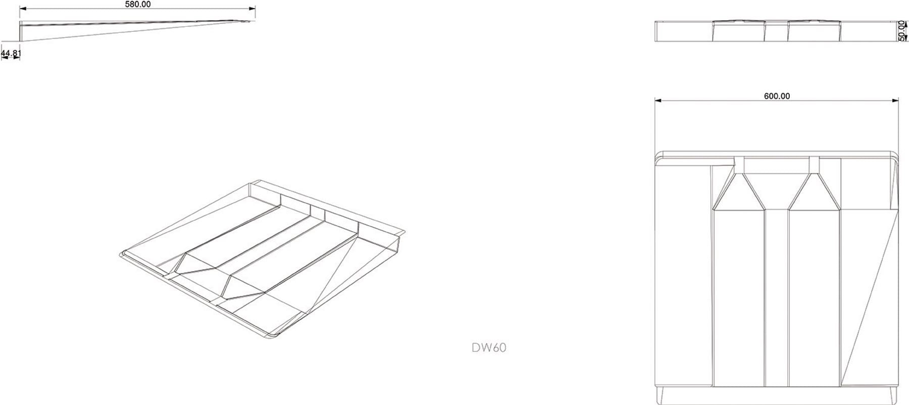 Tollco D60 Drip Tray Dishwasher 59.6 cm White