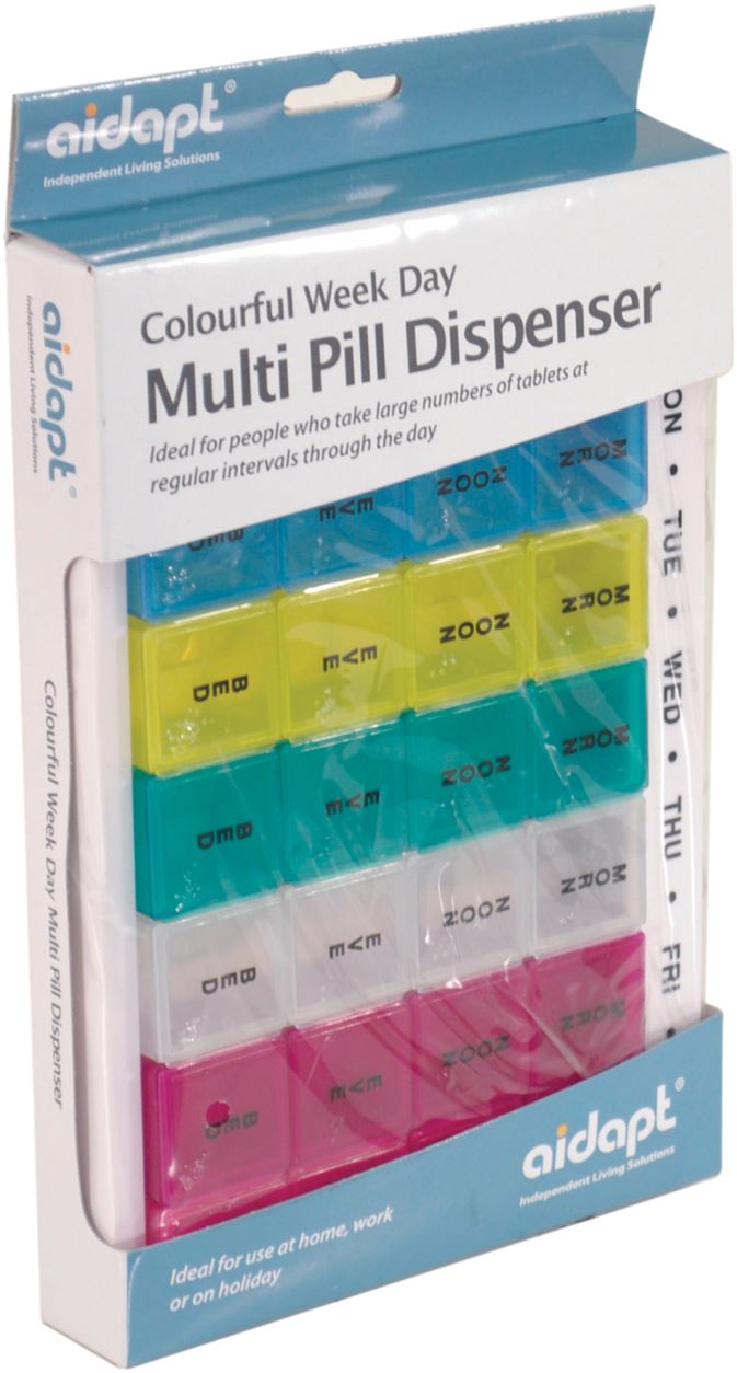 7 Day Pill Dispenser Tablet Box Organiser 4 Compartments per Day, Morn, Noon, Eve and Bed for those who take many Tablets Every Day Easy Medication Management and Organisation Ideal for Travel