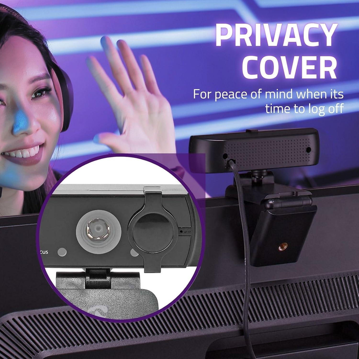 Nedis Webcam | Full HD@60fps / 4K@30fps | Auto Focus | Built-In Microphone | Black