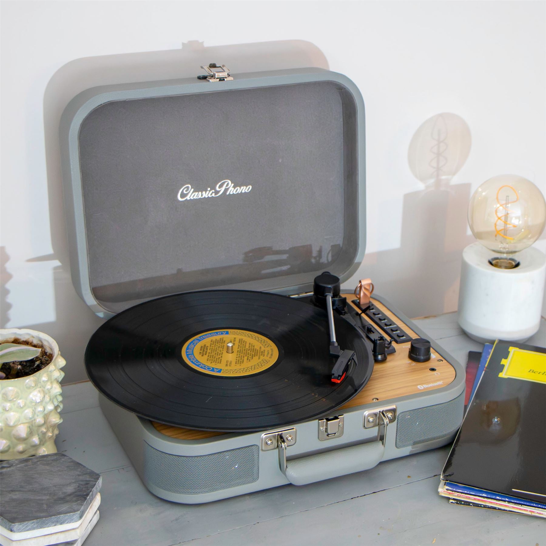 Lenco Turntable with Bluetooth® and USB Player / Recorder Grey