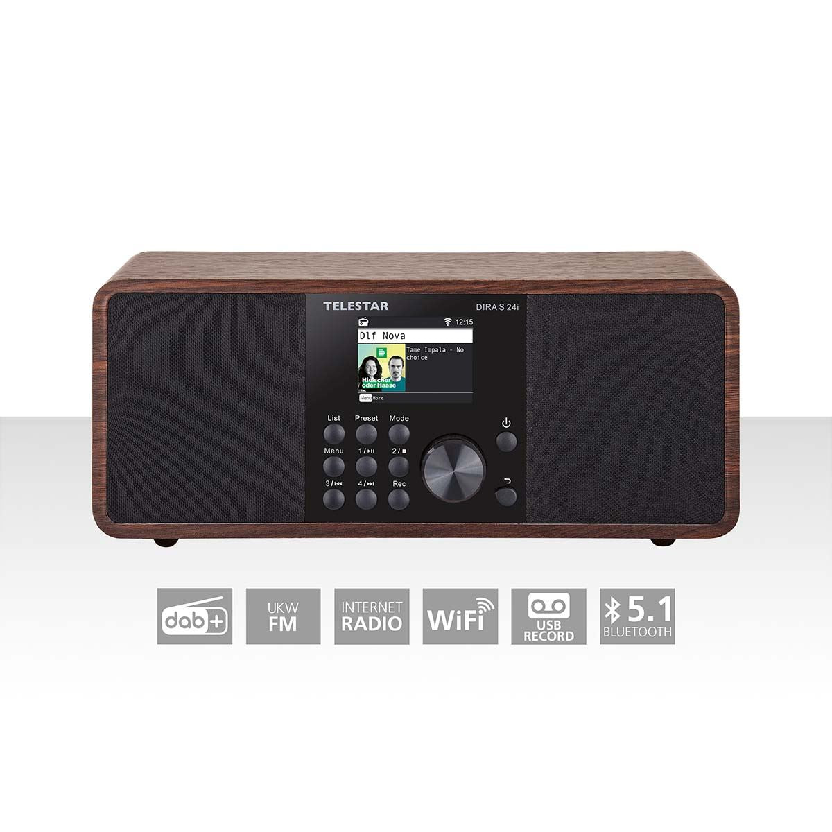 Telestar DIRA S 24i Multifunctional Stereo Radio DAB+ / FM / Internet / Bluetooth Wood