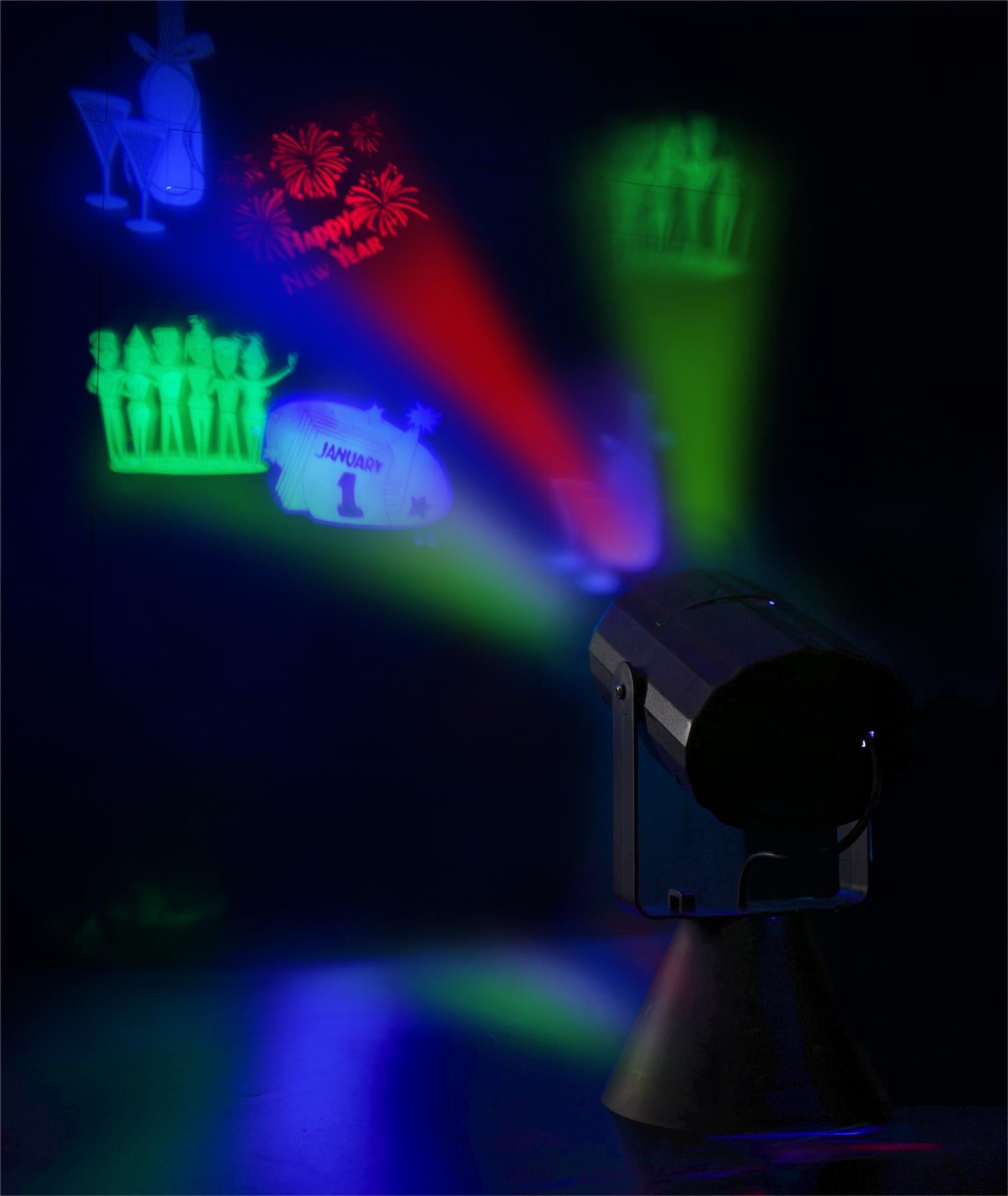 Christmas LED Projector Light with 4 Festive Slides Battery Operated