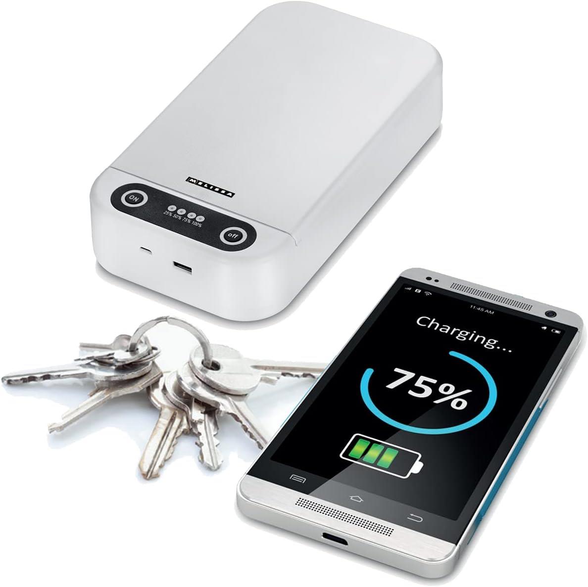 MELISSA Multifunctional Mini Device UV Steriliser Box, USB Powered, Mobile phones, Airpods, Keys, Jewelry etc
