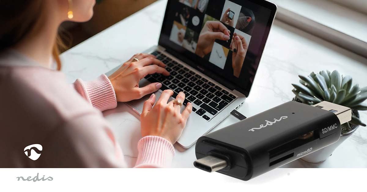Nedis Card Reader | microSD (TF) / microSDHC (TF) / microSDXC (TF) / SD / SDHC / SDXC | USB 3.2 Gen1
