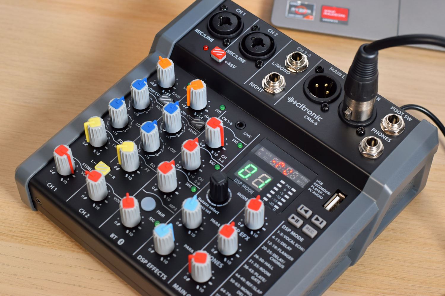 Citronic CMA-6 Compact Mixer with DSP FX and Bluetooth / USB Play & Record
