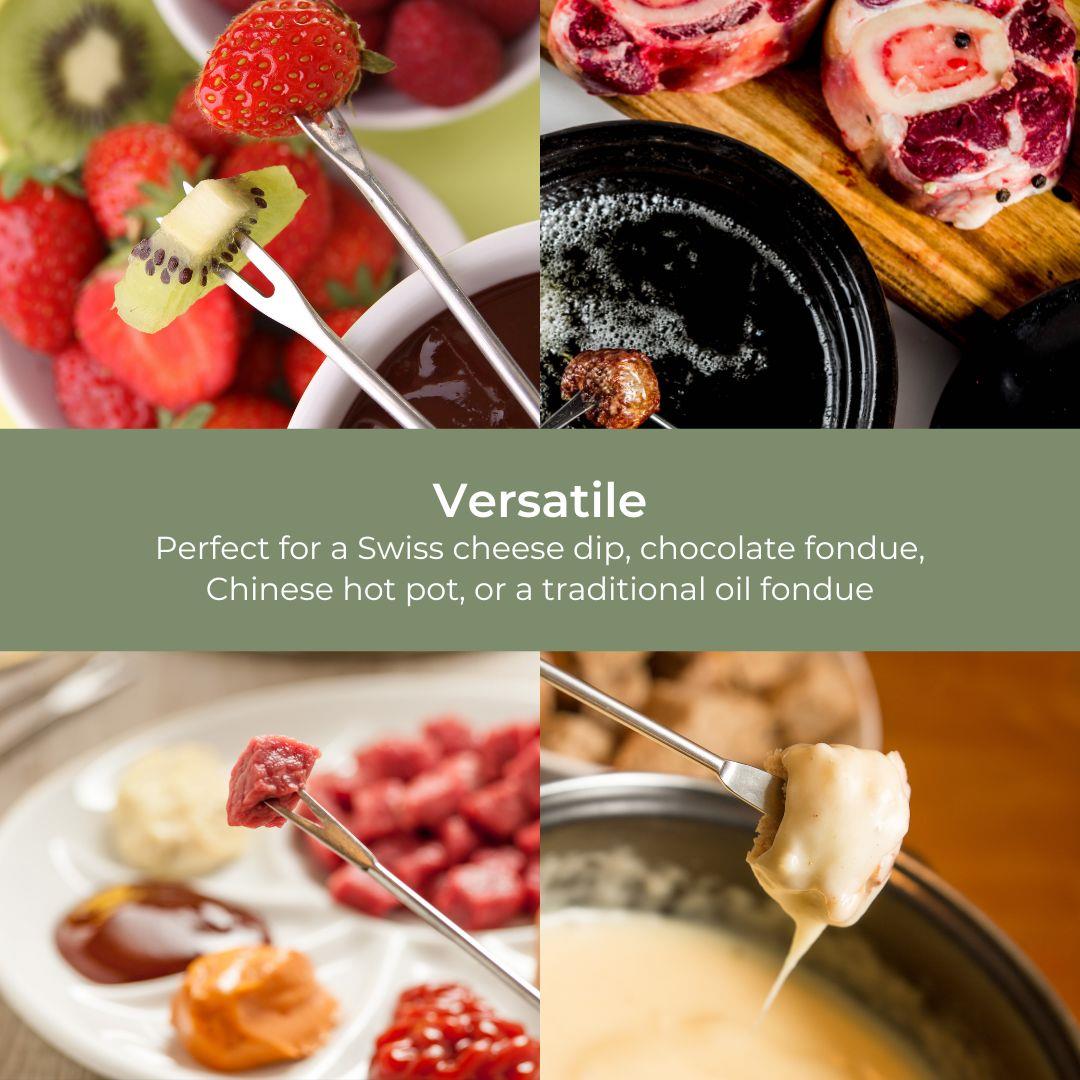 MELISSA 2L Electric Fondue Set with 8 Forks and Adjustable Temperature