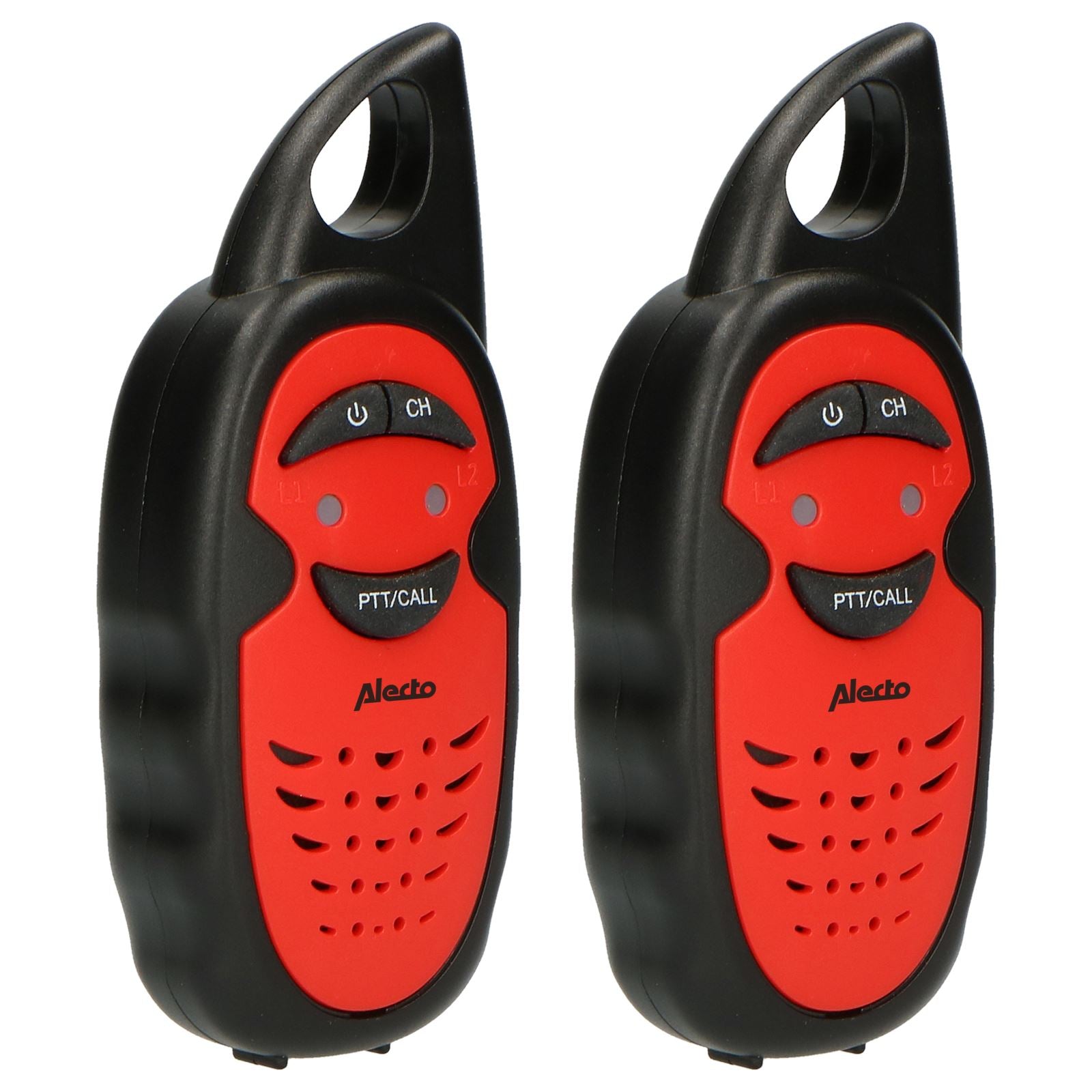 Alecto Walkie-Talkie Set | 2 Handsets | Up to 3 km | Frequency channels: 3 | up to 3 Hours | Black / Red