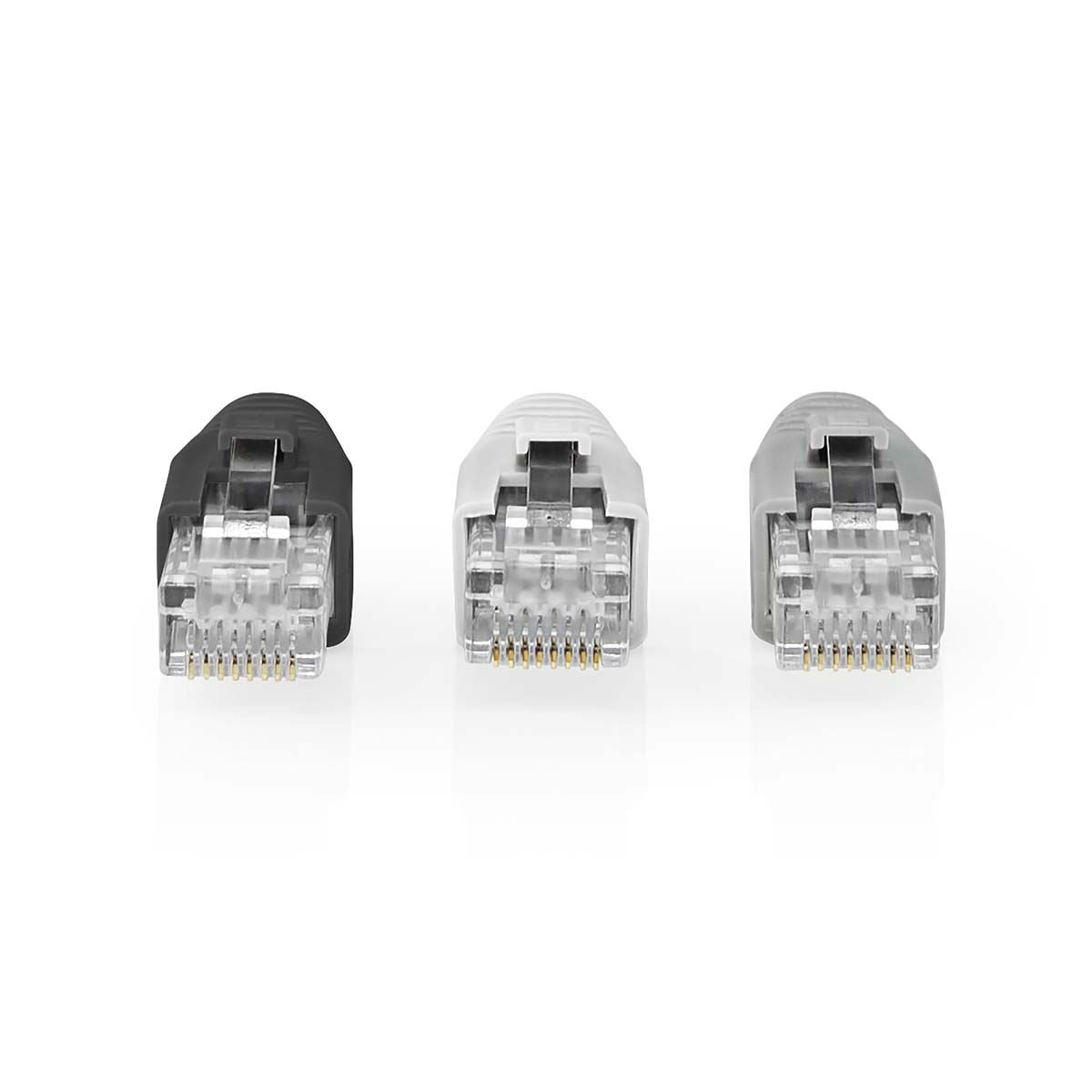 Nedis RJ45 Connector | RJ45 Pass Through | Solid/Stranded UTP CAT6 | Straight | Gold Plated | 10 pcs | PVC | Black / Grey / White | Box