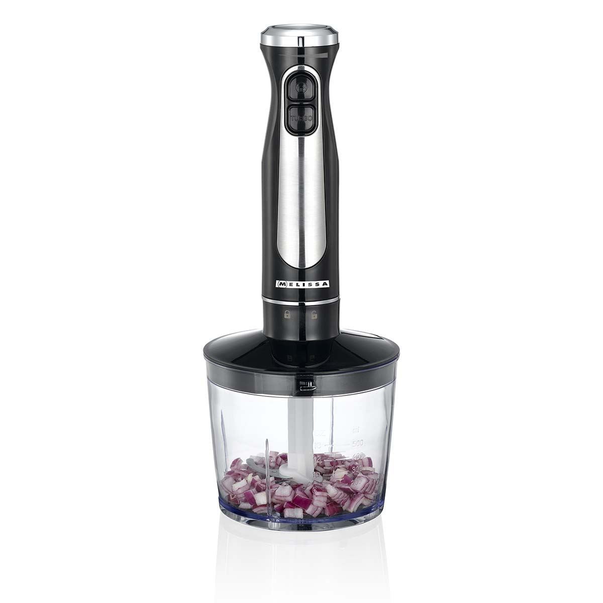 MELISSA 600W Hand Blender, Handheld Stick Immersion Mixer with Stainless Steel Blades, Ideal for Smoothies Shakes Baby Food Soup Purees & Sauces
