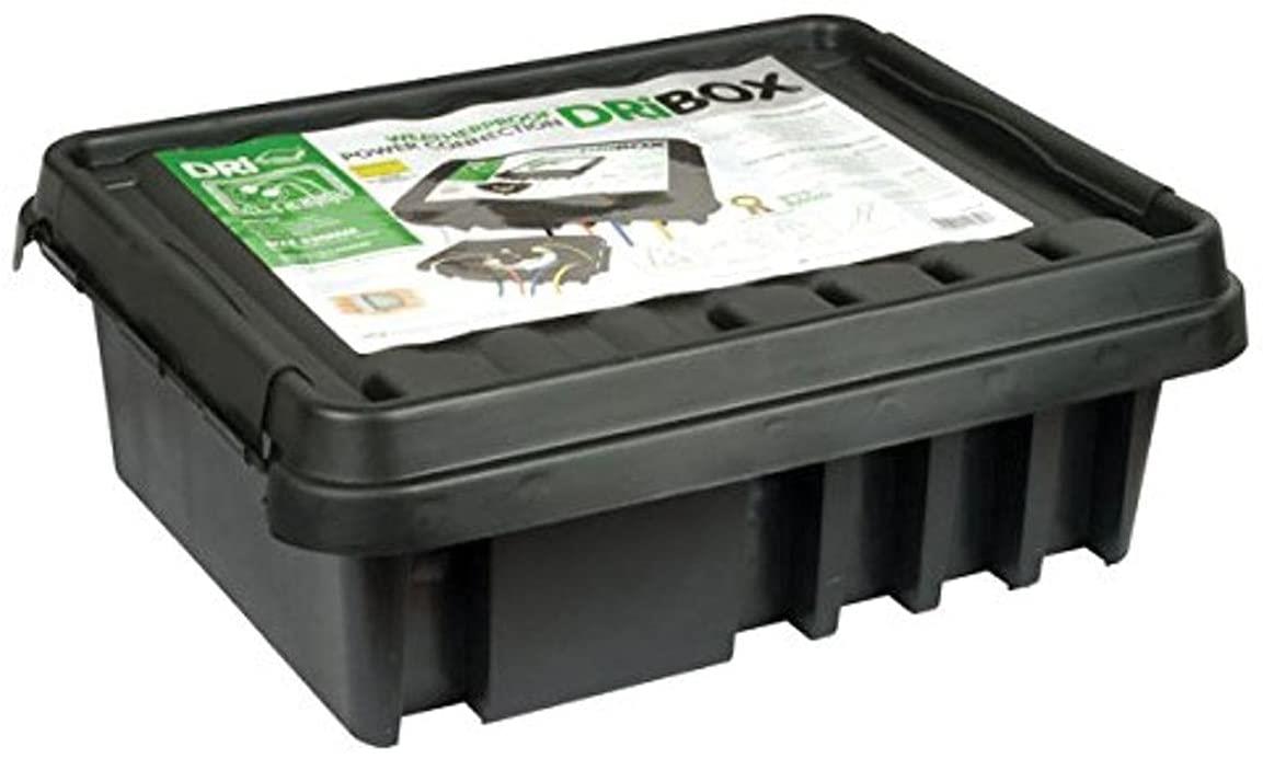 DRiBOX Dry Box FL-1859-330 IP55 Large Weatherproof Junction Connection Box For Cables & Sockets - Black
