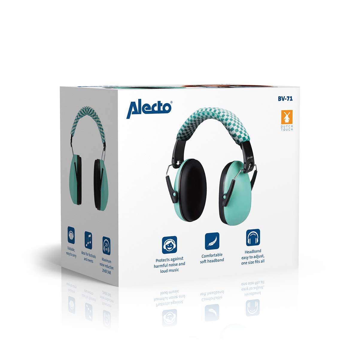 Alecto BV71 Kids Ear Defenders Children, Age 5-16, Certified 29dB, Adjustable Size, Noise Cancelling Headphones Kids, Ear Defenders Autism, Ear Muffs for Toddler, Boys, Girls, School - Green