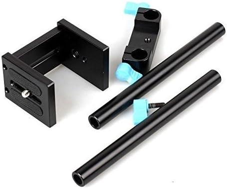 Ex-Pro DSLR Focus 5D2 5D3 Rig Rail System 15mm/280mm Rod Rig support with adjustable mount plate 1/4" & 3/8"
