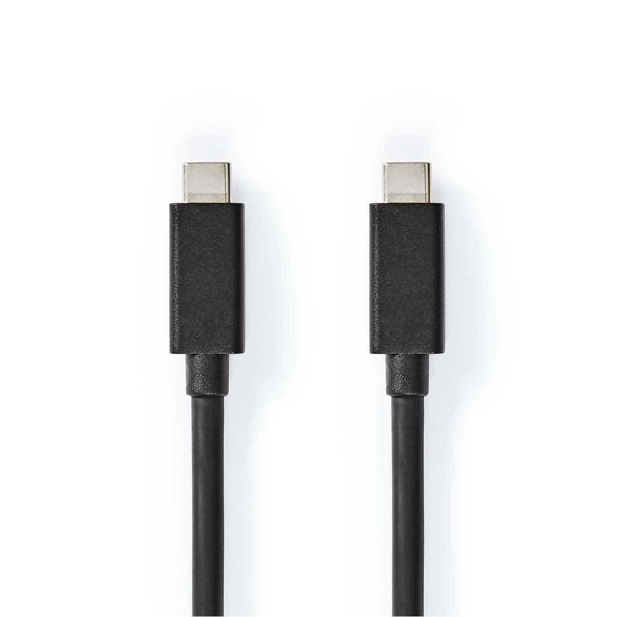 Nedis USB Cable | USB 3.2 Gen 2 | USB-C™ Male | USB-C™ Male | 100 W | 4K@60Hz | 20 Gbps | Nickel Plated | 2.00 m | Round | PVC | Black | Label