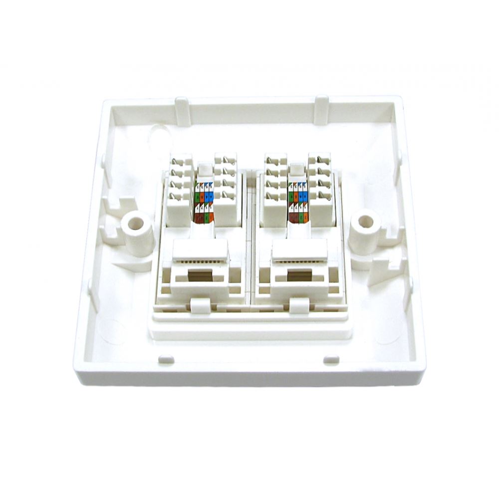 CAT5e RJ45 Face Plate Wall Socket Cat5e Ethernet Single Gang 2 Port with Keystones