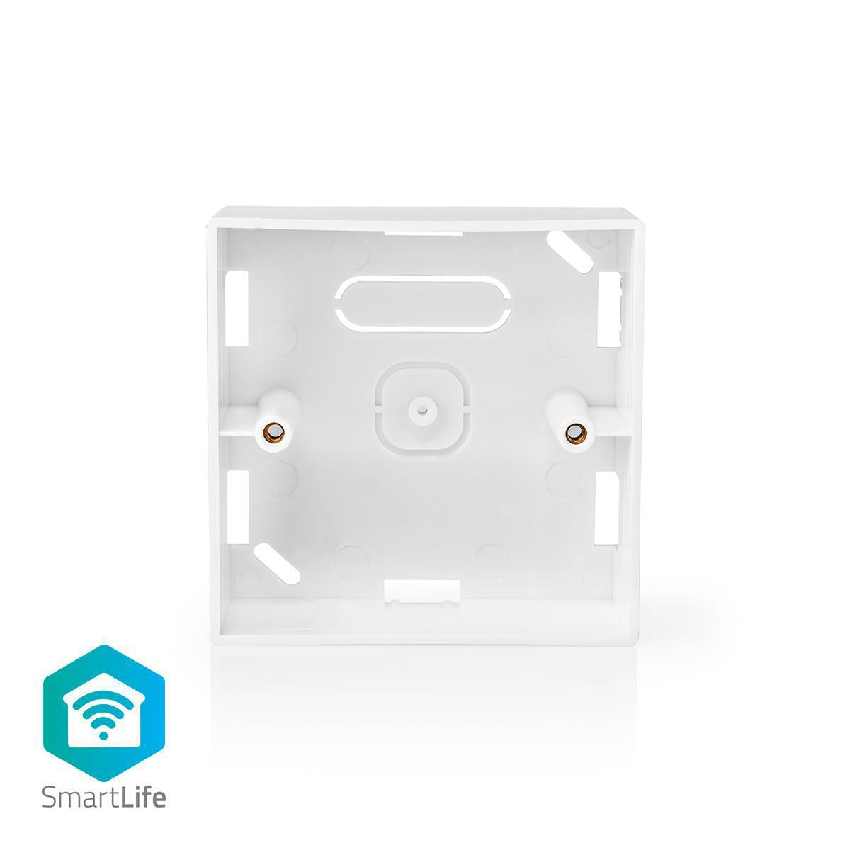 Nedis Back Box for Smart Switches, Surface Mounted with Multiple Cable Openings, 86 x 86 x 35 mm, ABS, White, Compatible with Nedis SmartLife