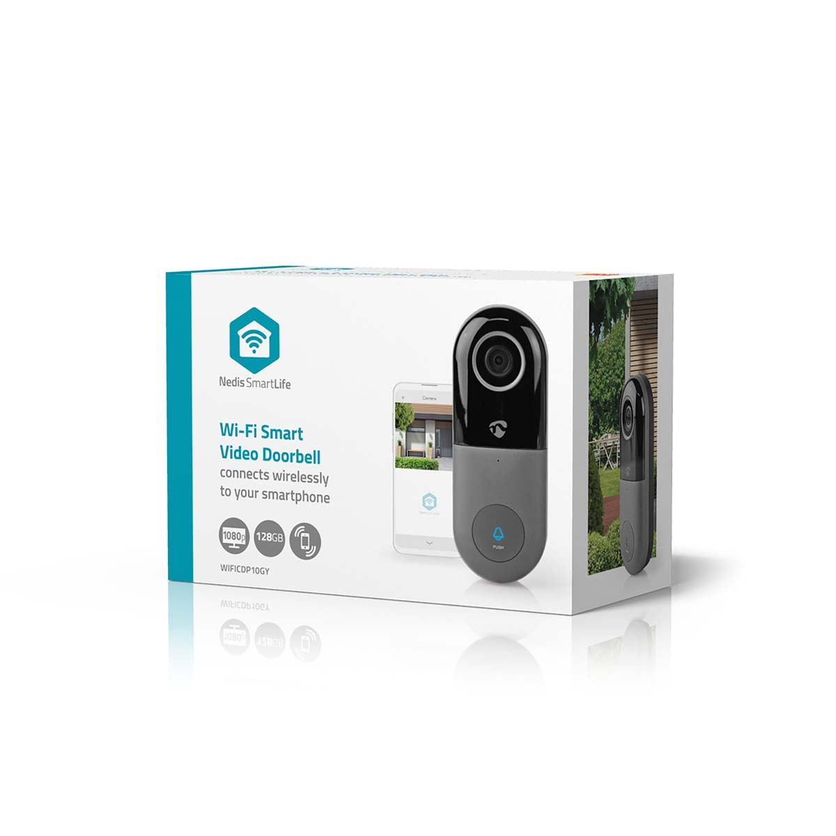 Nedis SmartLife Wireless Video Doorbell WiFi Two-Way Talk PIR Door Bell Security Camera with App Control