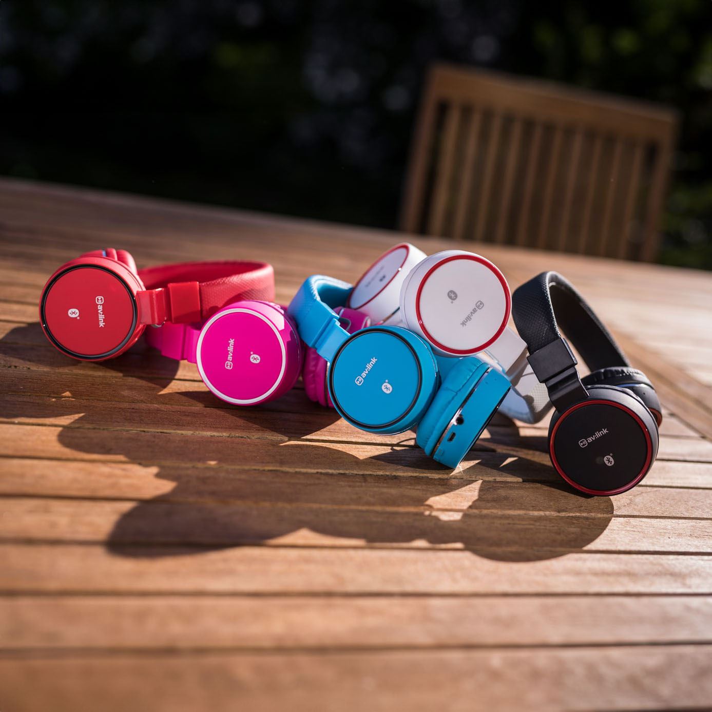 Av:link Foldable Stereo Bluetooth Headphones Wireless Headset Mic MP3 FM SD Slot Smartphone - Black