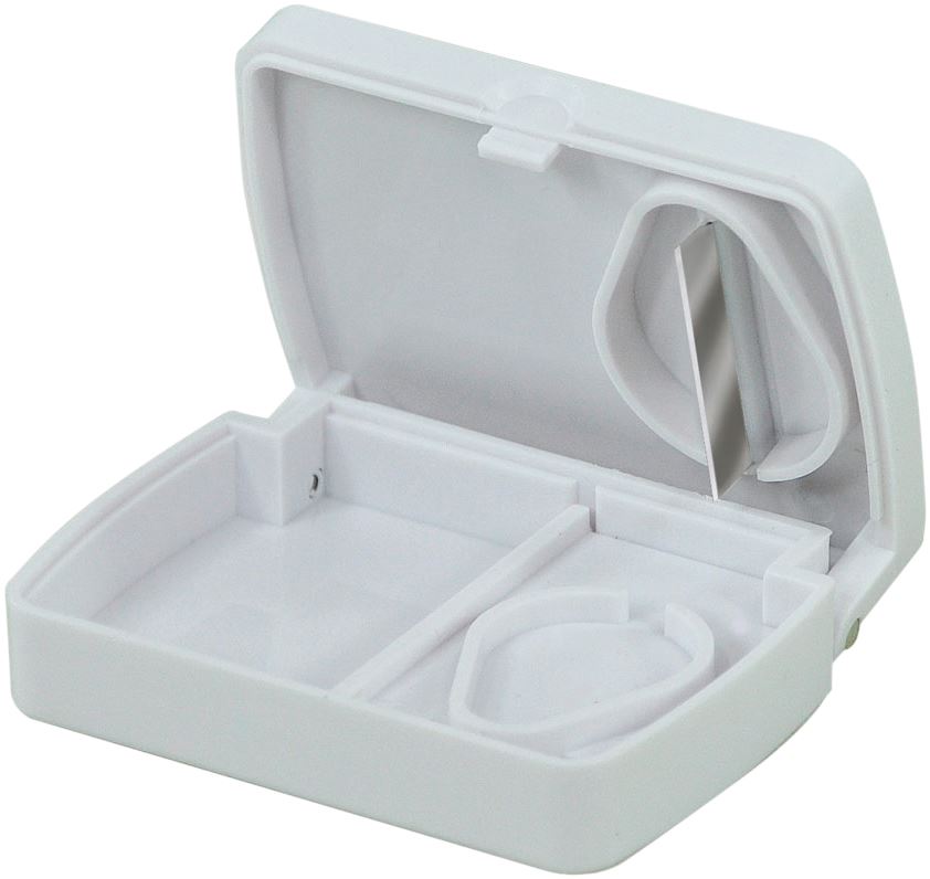 All in One Pill Storage Box and Tablet Splitter/Cutter Ideal for Travel and Home use Handy, Small Size Cut Tablets in half Aids those with Limited Dexterity or who can’t take large Tablets