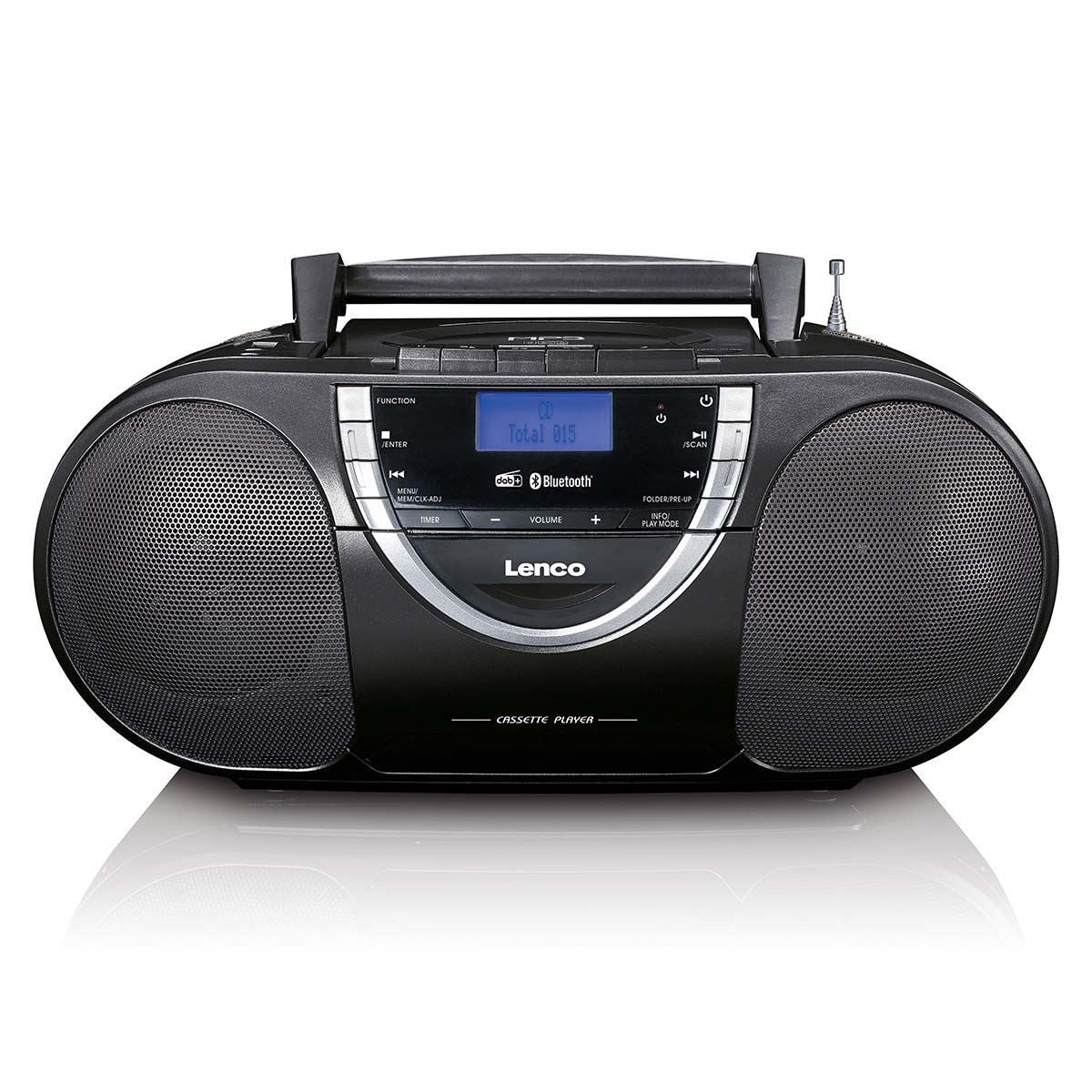 Lenco Portable DAB+ and FM Radio with CD Cassette and Bluetooth® Black