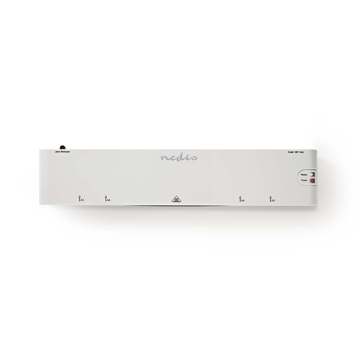 Nedis Laminator | Hot & Cold | A3 | 300 mm/min | Auto switch off | Mains Powered | White