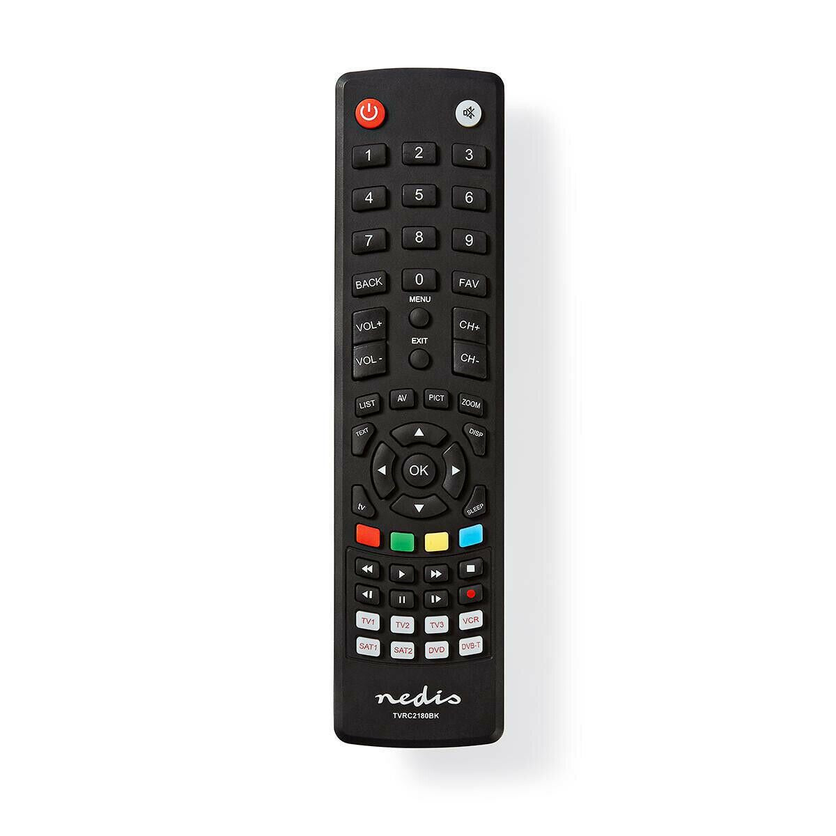 Nedis Universal Remote Control | Preprogrammed | 8 Devices | Memory Buttons / TV Guide Button | Infrared | Black