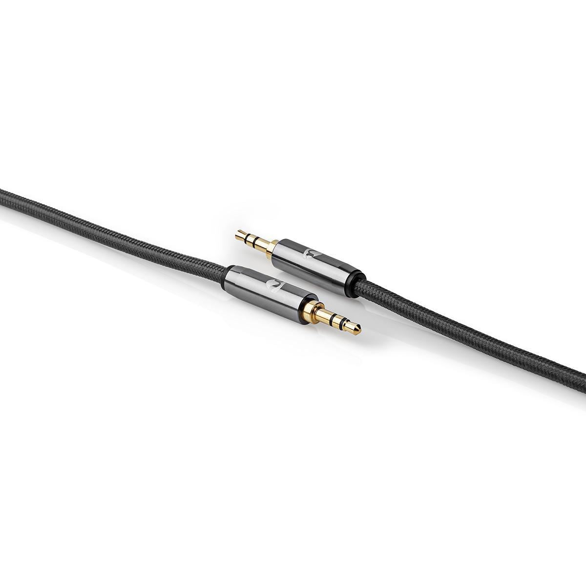 Nedis Stereo Audio Cable | 3.5 mm Male | 3.5 mm Male | Gold Plated | 0.50 m | Round | Anthracite / Gun Metal Grey | Cover Window Box
